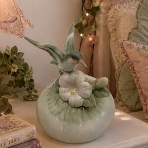 Vintage Karen Carson Creations Humming Bird Candle Dish